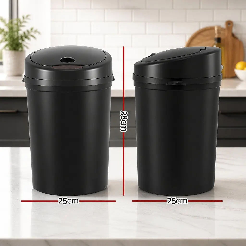 Sensor Bin Motion Automatic Trash Can Kitchen Rubbish 9L Hands-free Black