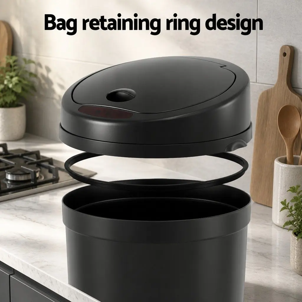 Sensor Bin Motion Automatic Trash Can Kitchen Rubbish 9L Hands-free Black
