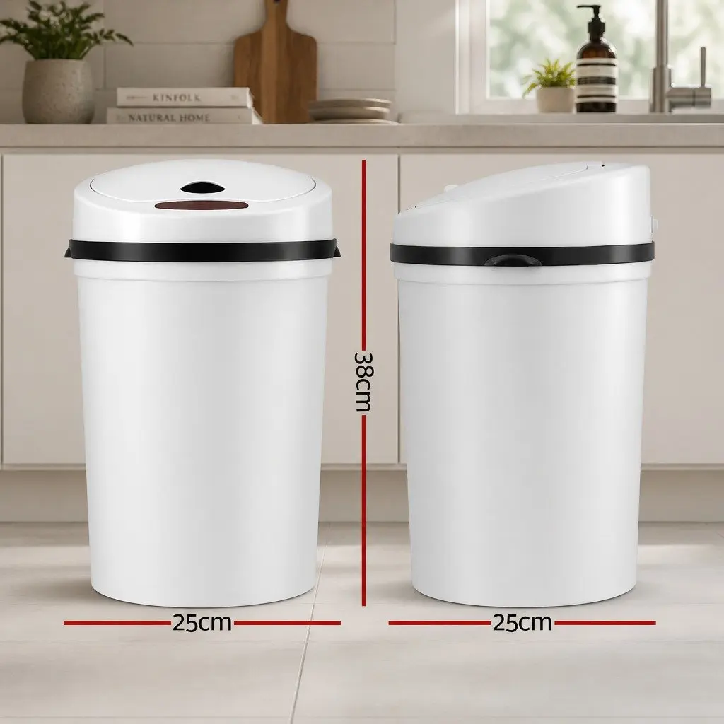 Sensor Bin Motion Automatic Trash Can Kitchen Rubbish 9L White Hands Free