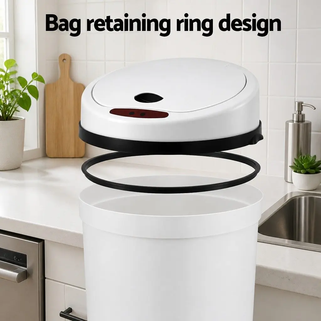 Sensor Bin Motion Automatic Trash Can Kitchen Rubbish 9L White Hands Free