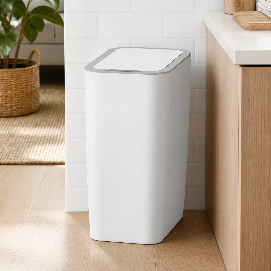 9L Motion Sensor Automatic Rubbish Bin Hands-Free Kitchen Waste Trash White