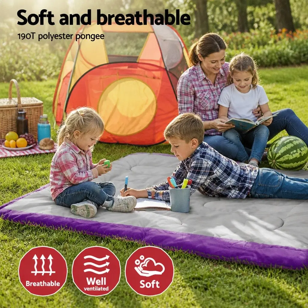 Kids Sleeping Bag Set of 2 Pink Blue 172cm Thermal Lightweight Water-resistant Outdoor Gear