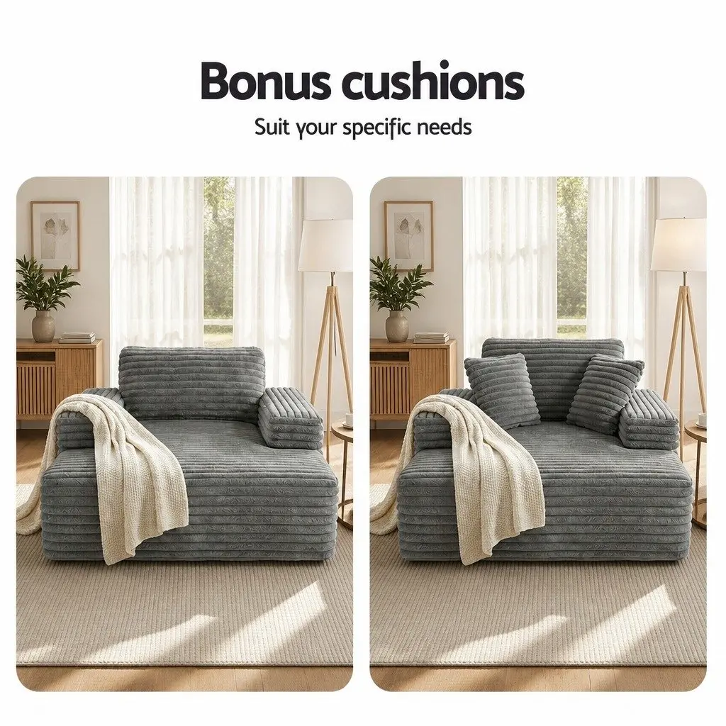 Sofa Bed Lounge Chair Recliner Couch Reading Sleeper Furniture Grey Faux Fur