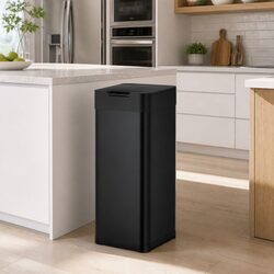 50L Automatic Motion Sensor Kitchen Trash Can Hands-Free Rubbish Bin Black