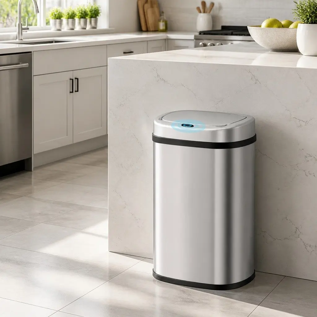 50L Automatic Motion Sensor Rubbish Bin Hands-Free Kitchen Waste Silver