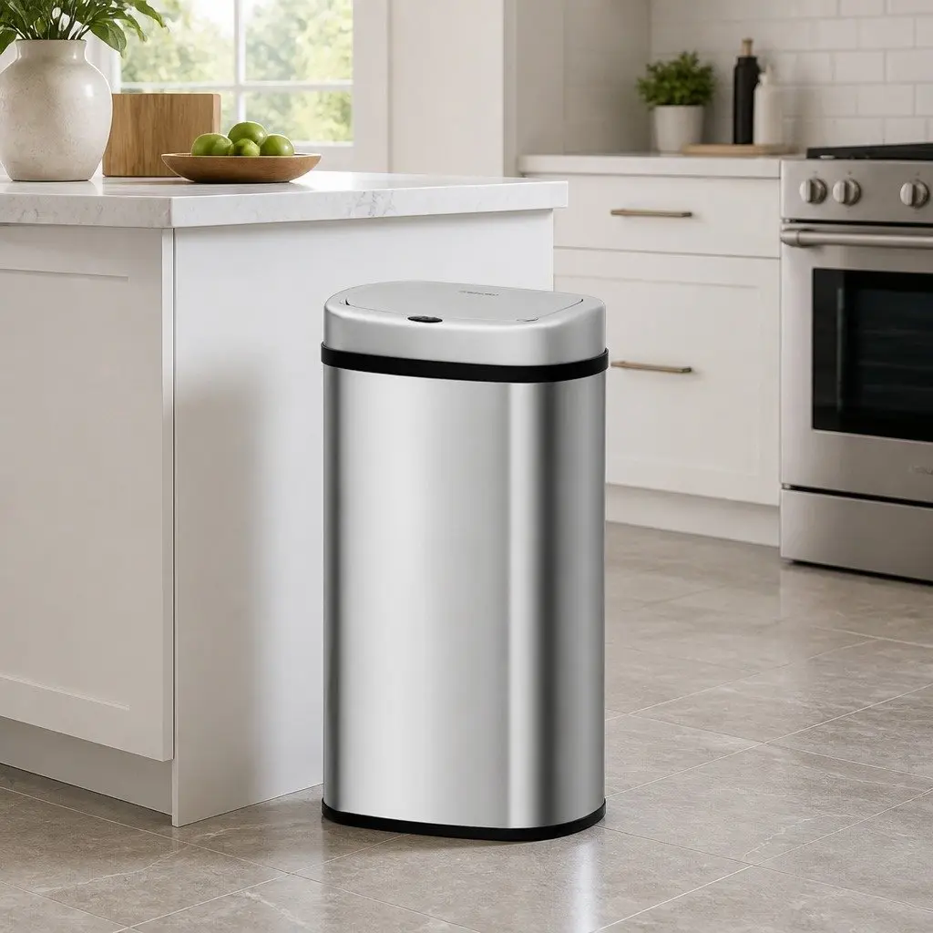 Automatic Bin Silver 60L Motion Sensor Hands-Free Operation