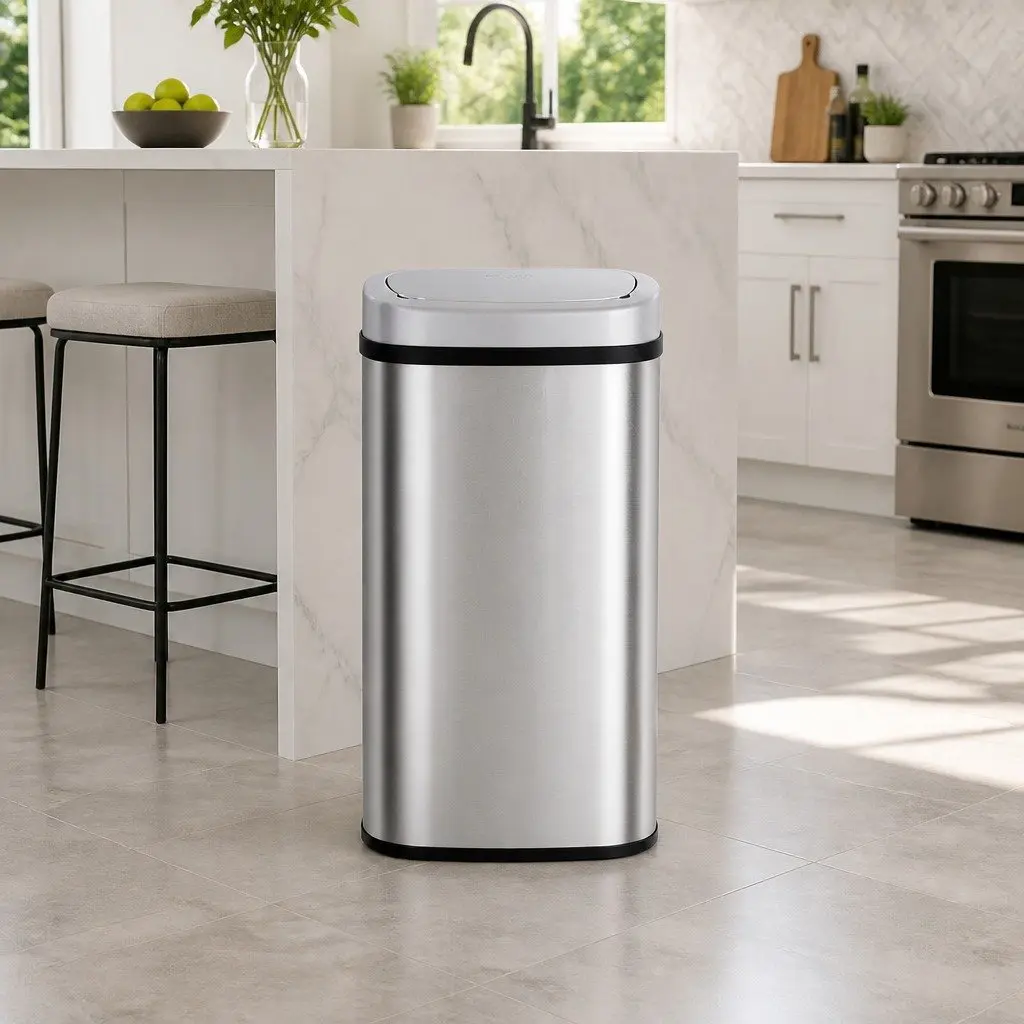 Automatic Bin Silver 60L Motion Sensor Hands-Free Operation