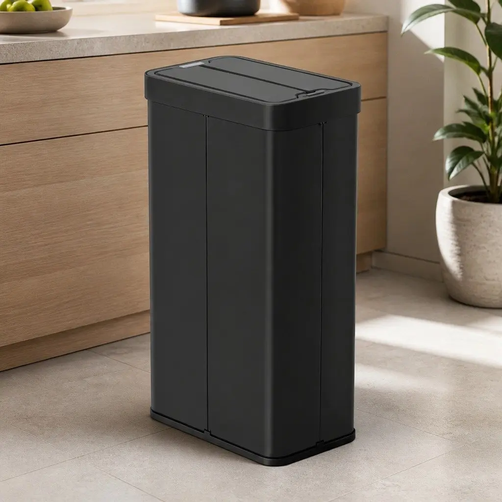 Automatic Sensor Rubbish Bin Black 70L Touchless Kitchen Waste Garbage Can Slim