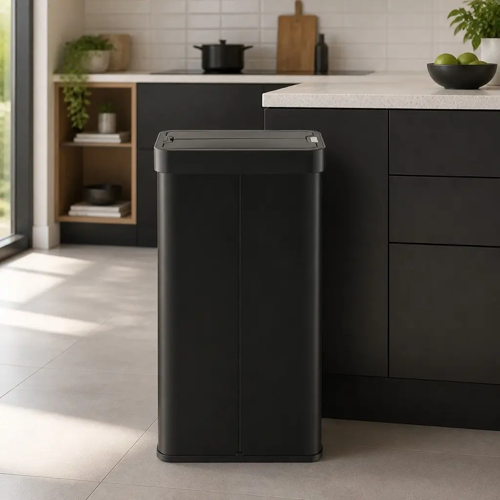Automatic Sensor Rubbish Bin Black 70L Touchless Kitchen Waste Garbage Can Slim