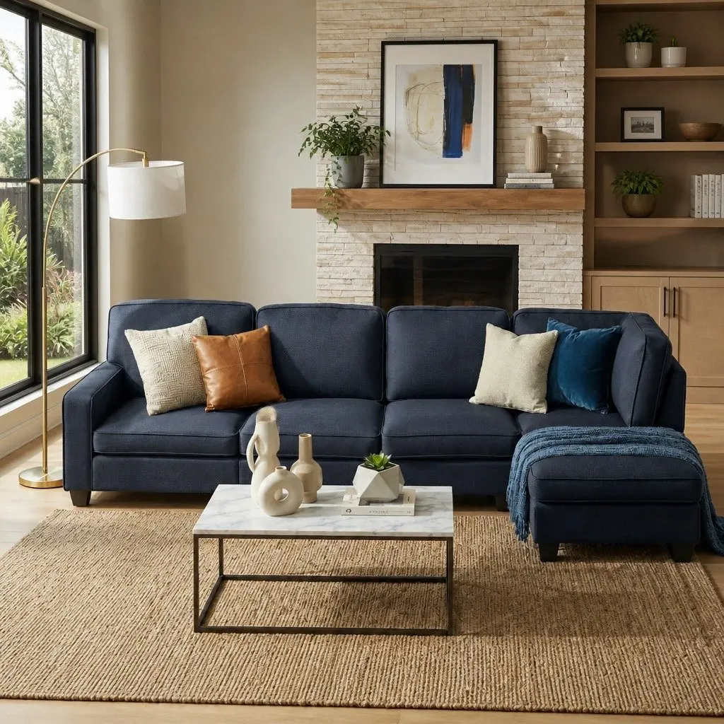 Modular Sofa Set Dark Grey 5-Seater Reconfigurable Couch with Removable Washable Cushion Covers