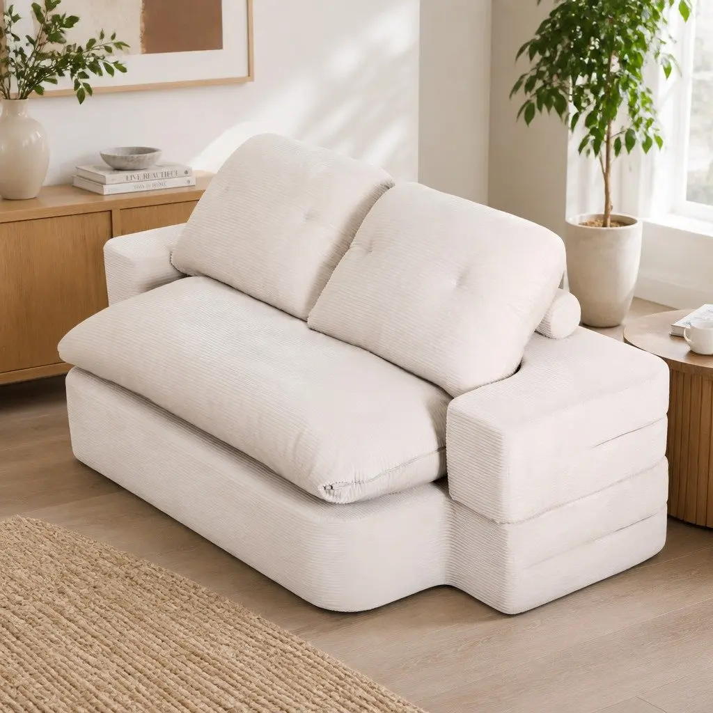 Convertible Sofa Bed with Soft Corduroy