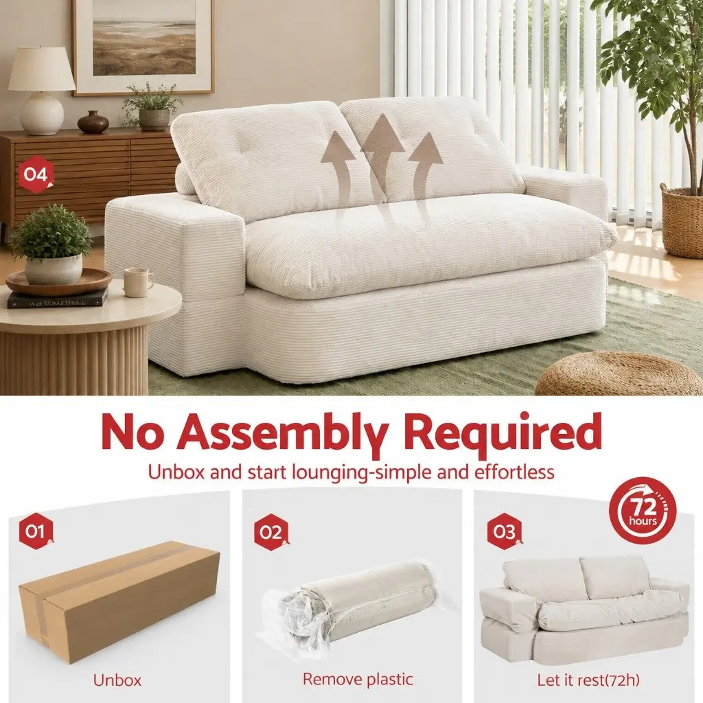 Convertible Sofa Bed with Soft Corduroy