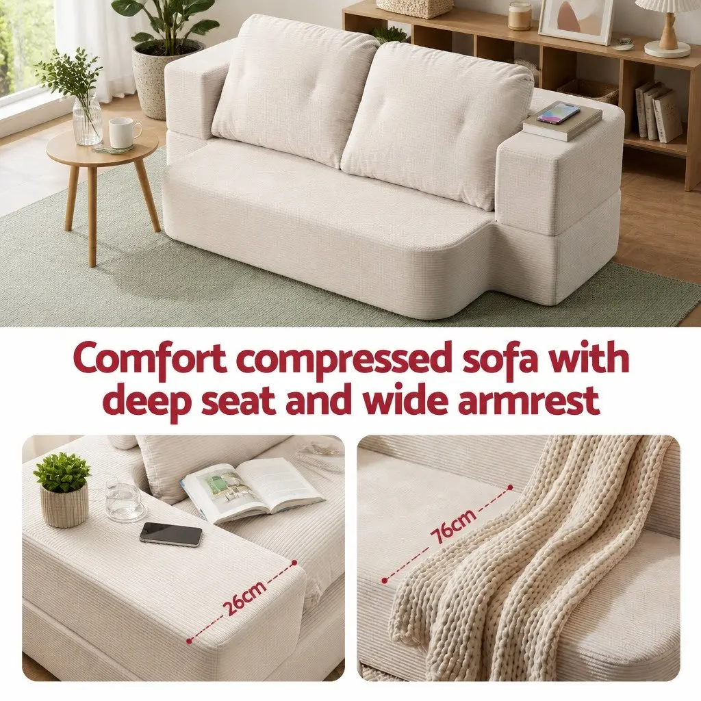 Convertible Sofa Bed with Soft Corduroy