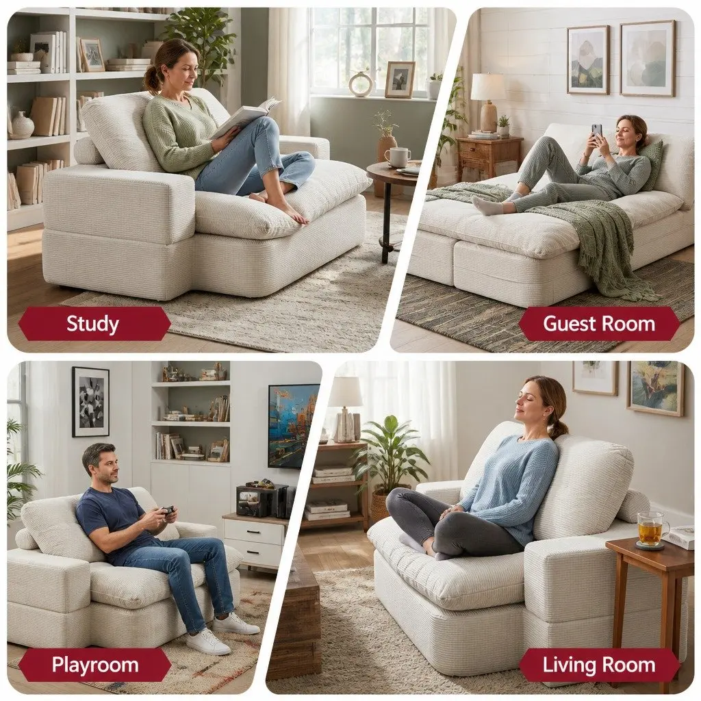 Convertible Sofa Bed with Soft Corduroy