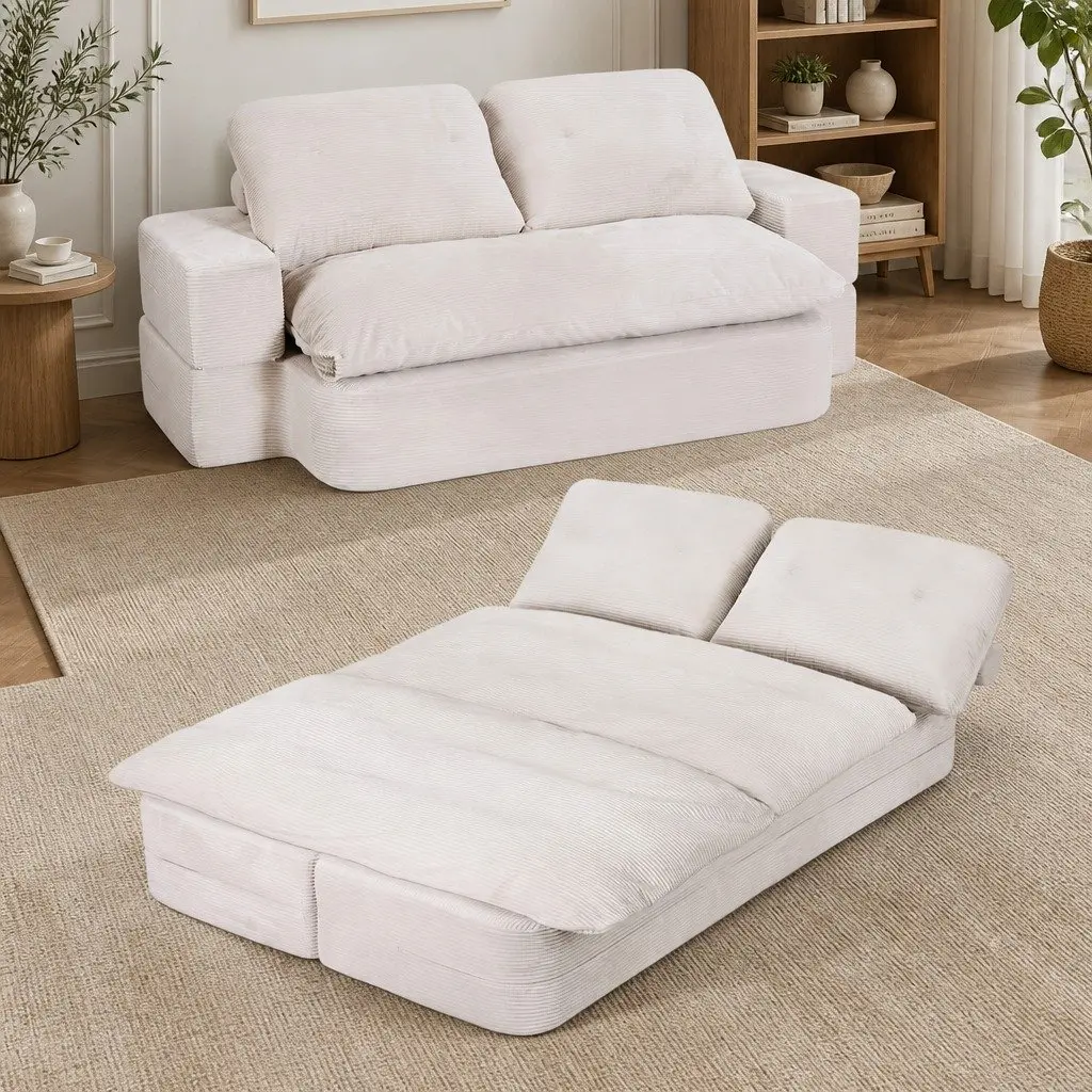 Convertible Sofa Bed with Soft Corduroy