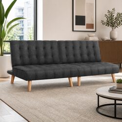 Compact and Comfortable Grey Reclining Sofa Bed