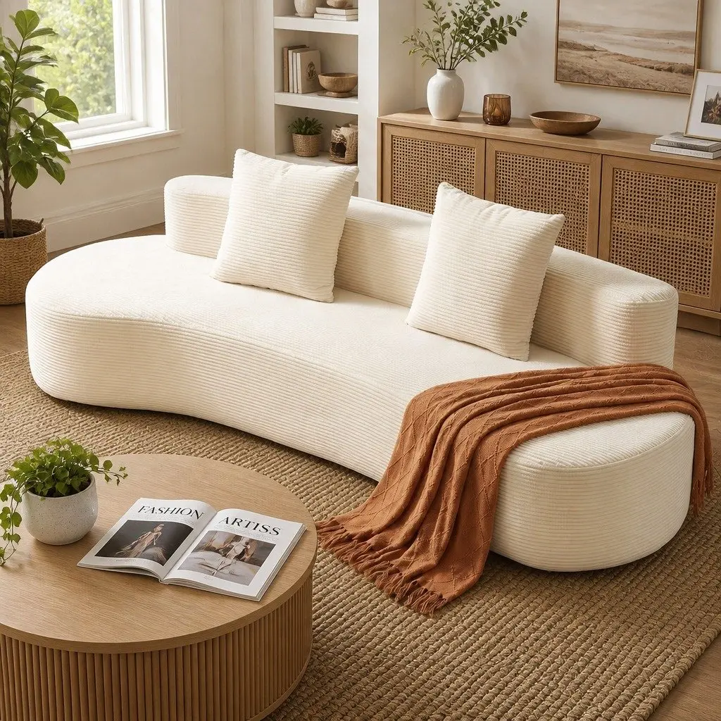 228cm Modular Sofa Bed Sectional Boneless Couch 4 Seater Living Room Furniture