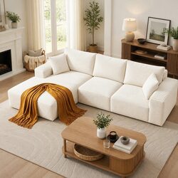 Compact L-Shaped 3-Seater Sofa Bed