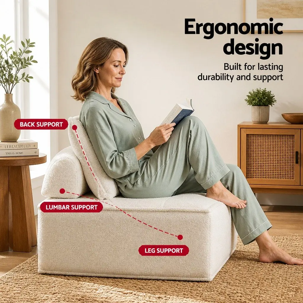 Floor Sofa White Portable Removable Pillow Cushion Seat