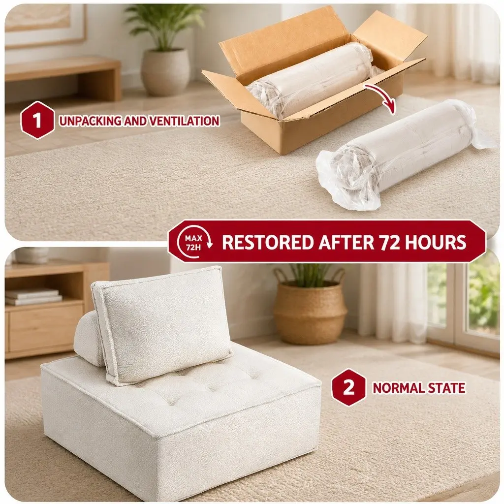 Floor Sofa White 4 Seater Modular Cushion Couch with Removable Pillow