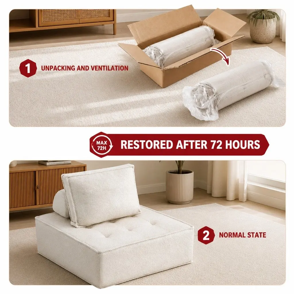 Floor Sofa Lounge Chair White 6 Seater Removable Pillow