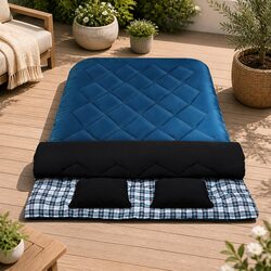 Double Sleeping Bag Thermal Camping Hiking Pillow Navy -10°C Outdoor