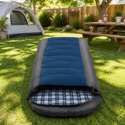 Single Sleeping Bag Thermal Camping Hiking Outdoor -20°C Temperature Navy Grey