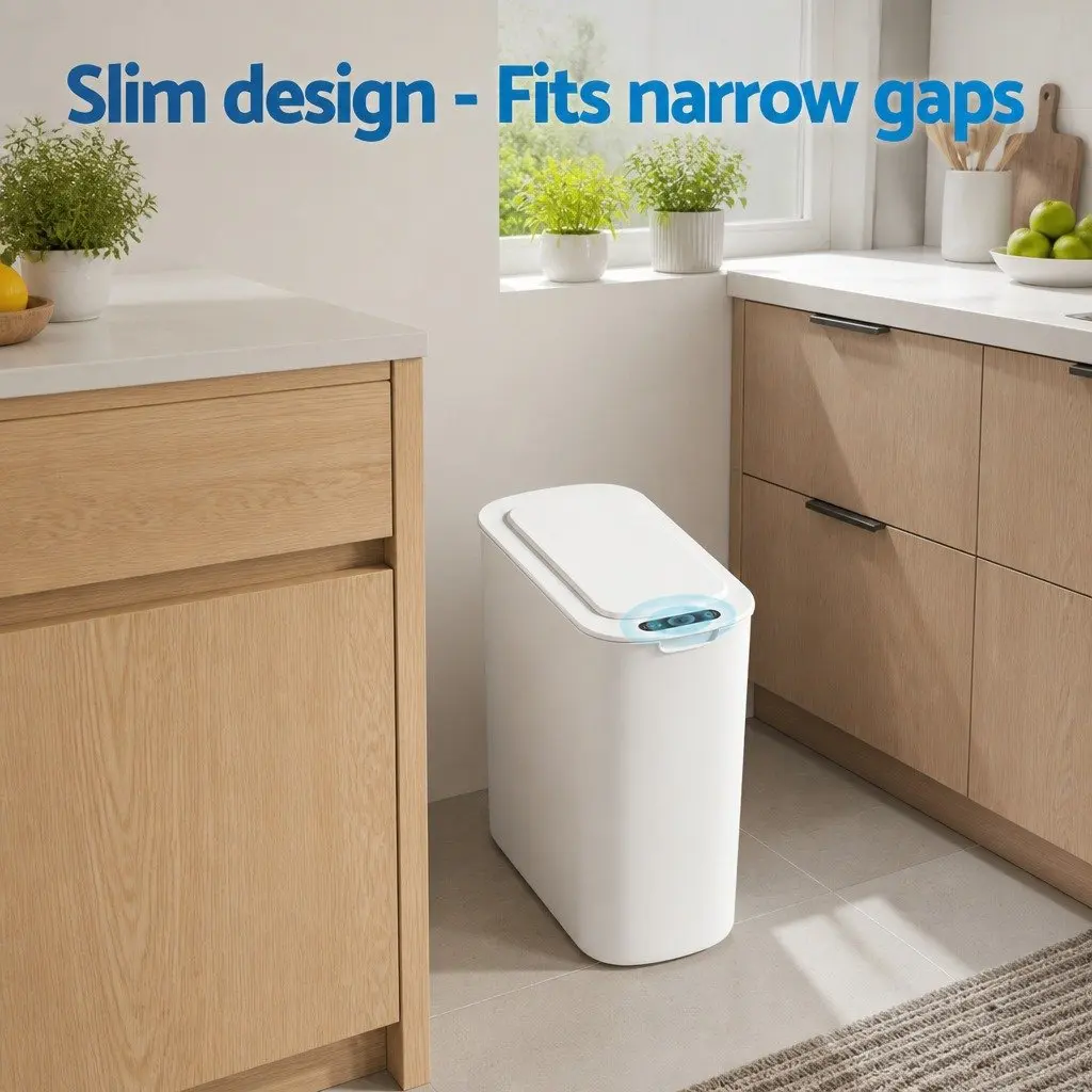 Motion Sensor Trash Bin 11L Touchless Automatic Garbage Can Kitchen Waste Slim
