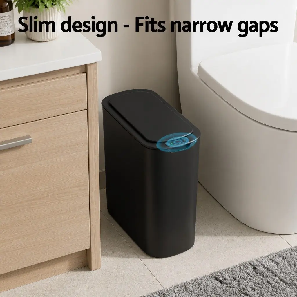 Automatic Motion Sensor Trash Bin 21L Touchless Kitchen Garbage Can Slim Black
