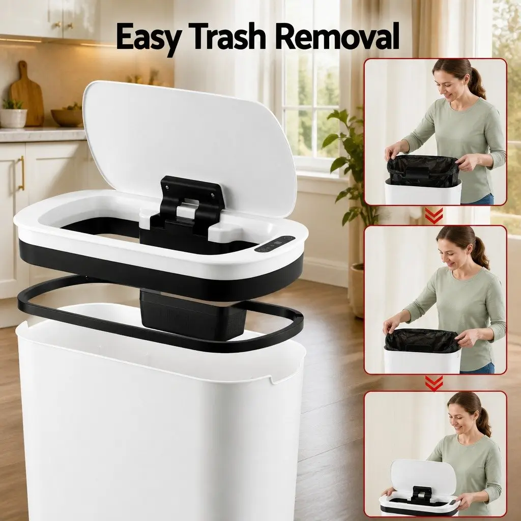 Automatic Motion Sensor Trash Bin 21L Touchless Kitchen Garbage Can Slim
