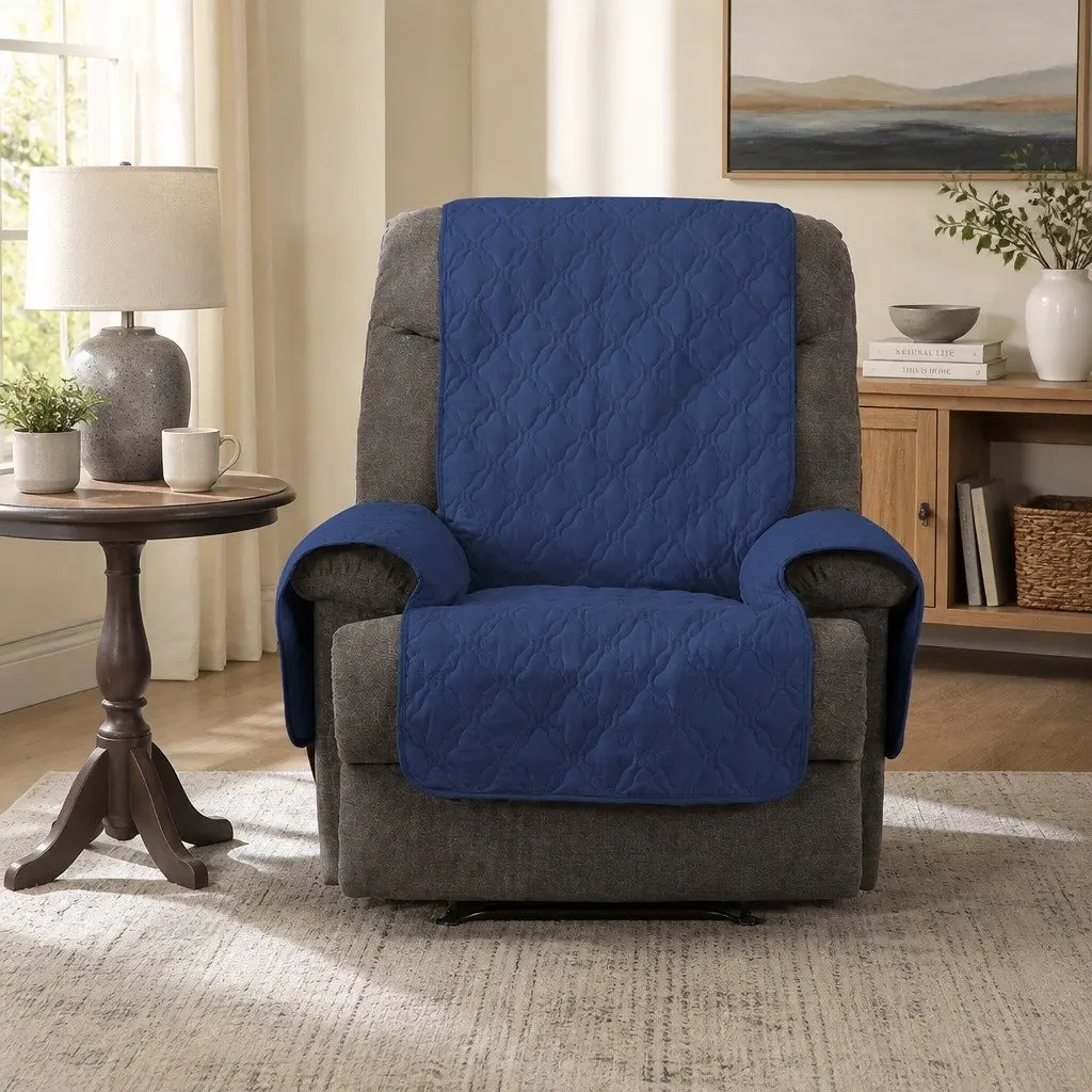 Recliner Sofa Slipcover Protector Beige Medium Machine Washable Non-Slip Waterproof