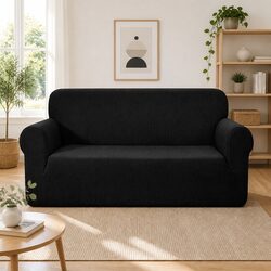 Compact and Secure 3 Seater Sofa Cover in Black