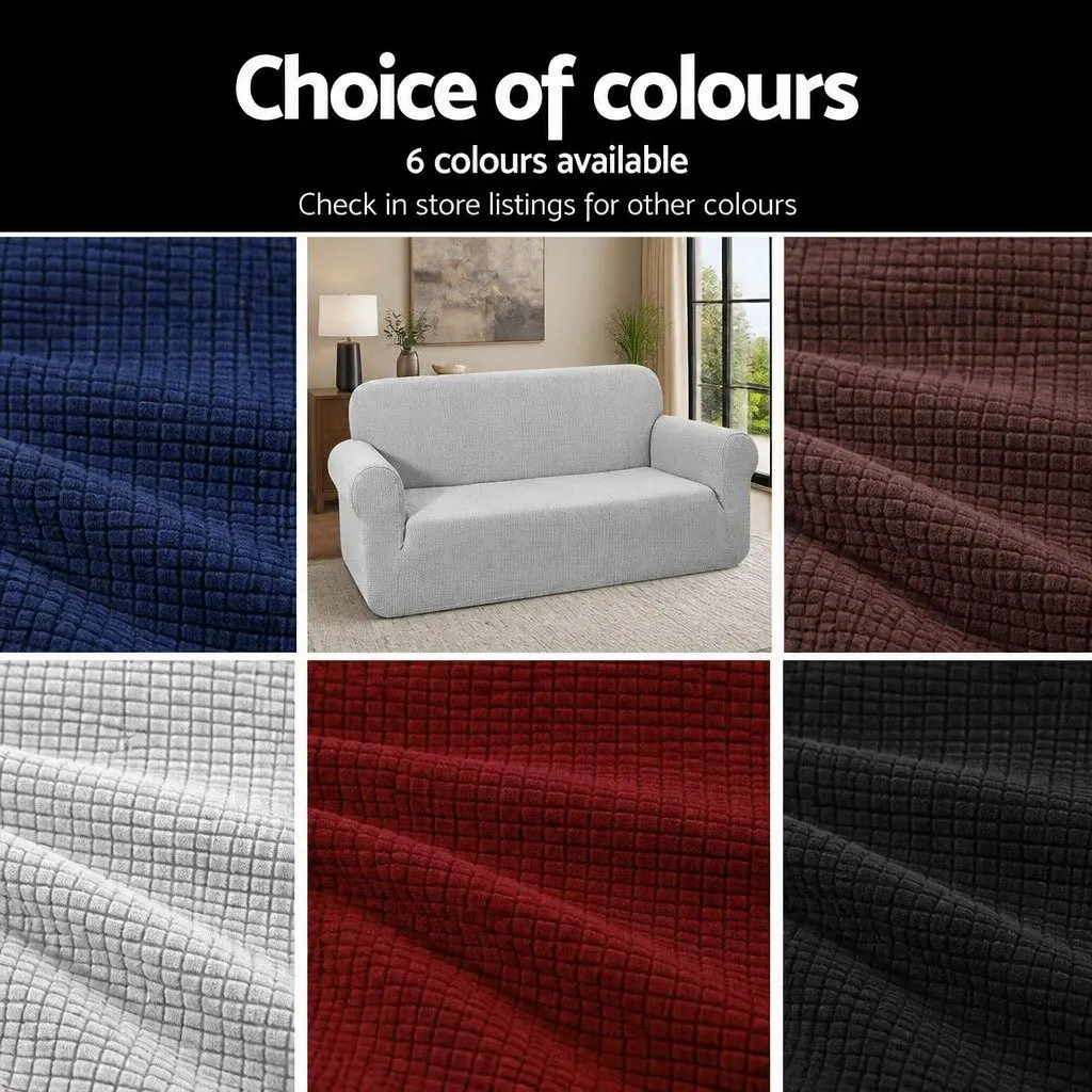 3 Seater Sofa Cover Grey High Stretch Machine Washable Couch Protector