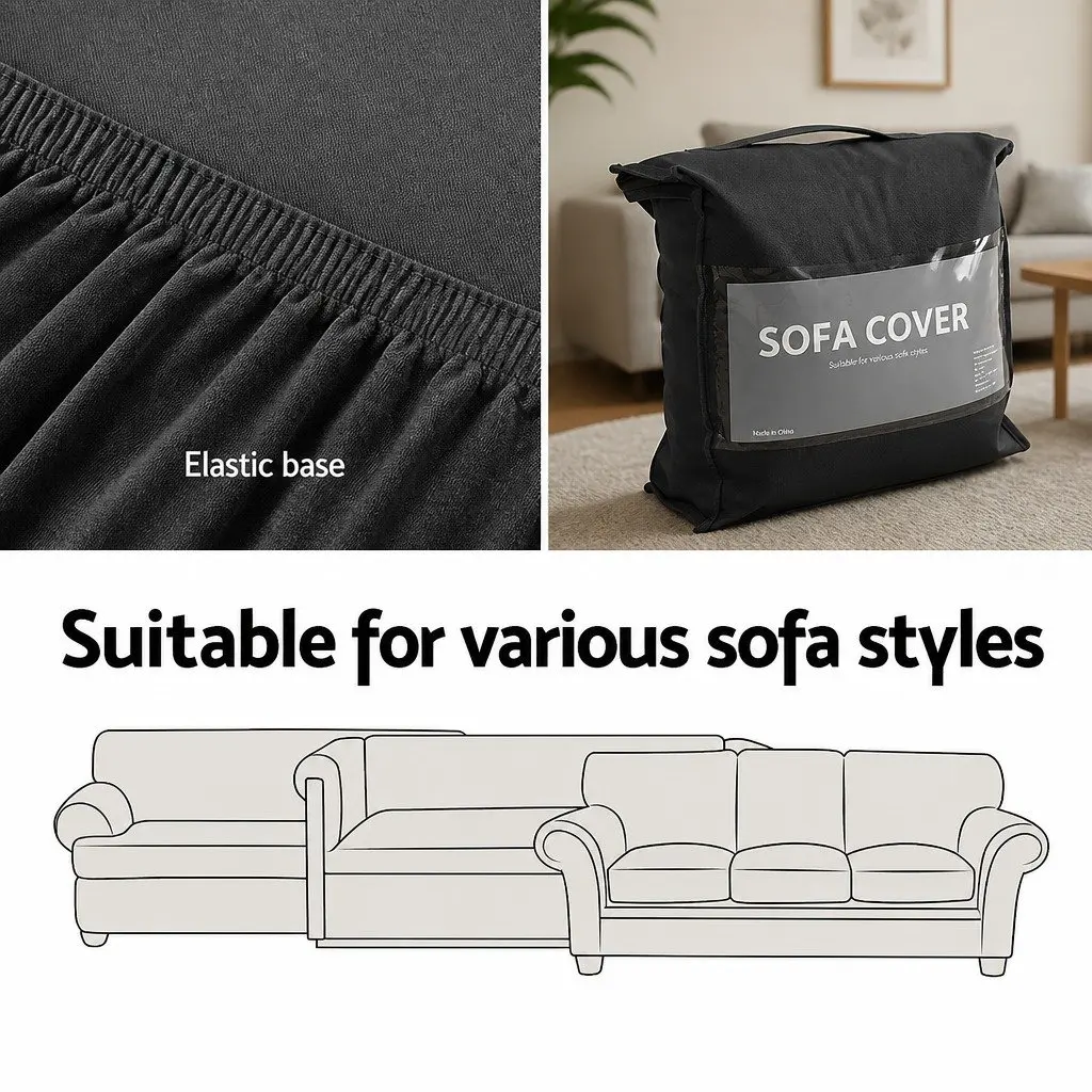 1 Seater Sofa Cover Agate Green Velvet Stretch Slipcover Machine Washable