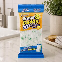 Compact Green Dual-Sided Scrubber, Perfect for Cleaning
