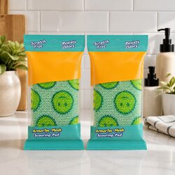Essentials Scour Green Scouring Pad Pack of 2 Cleaning Kitchen
