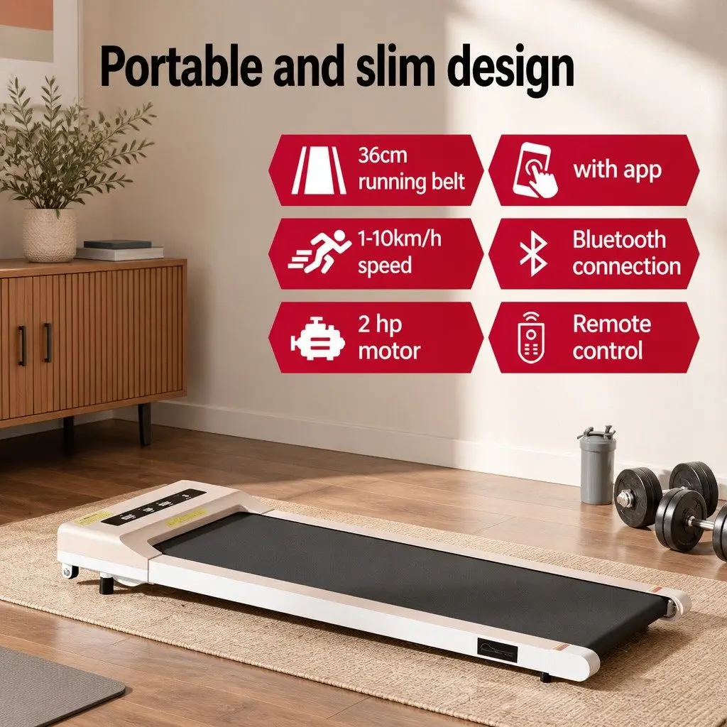 Electric Standing Desk Treadmill Combo Oak 120cm Motorised Height Adjustment