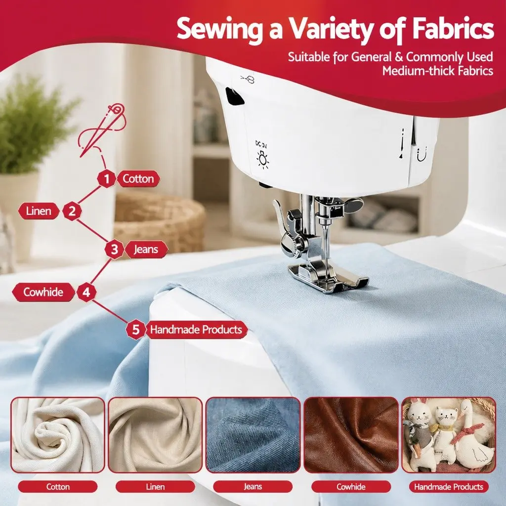 Mini Sewing Machine 39 Stitches Portable Kit Compact Home Craft Lightweight