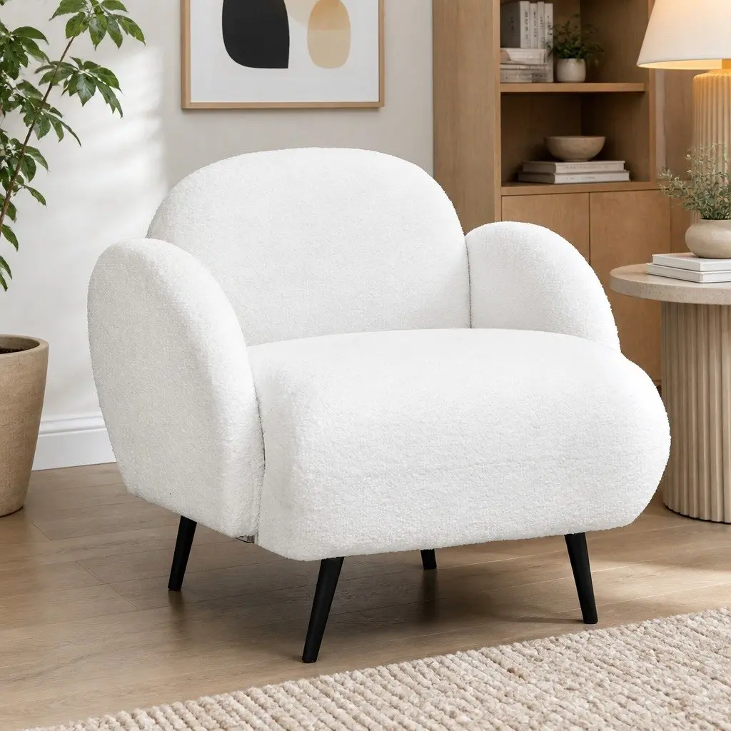Sofa Chair in White Fleece