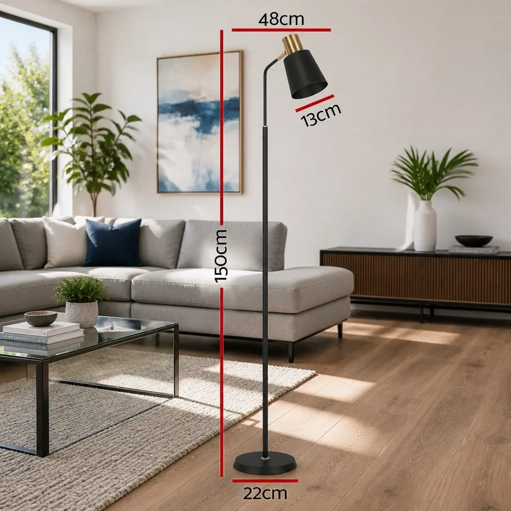 Floor Lamp LED Light Stand Modern Design Living Room Office Reading Black