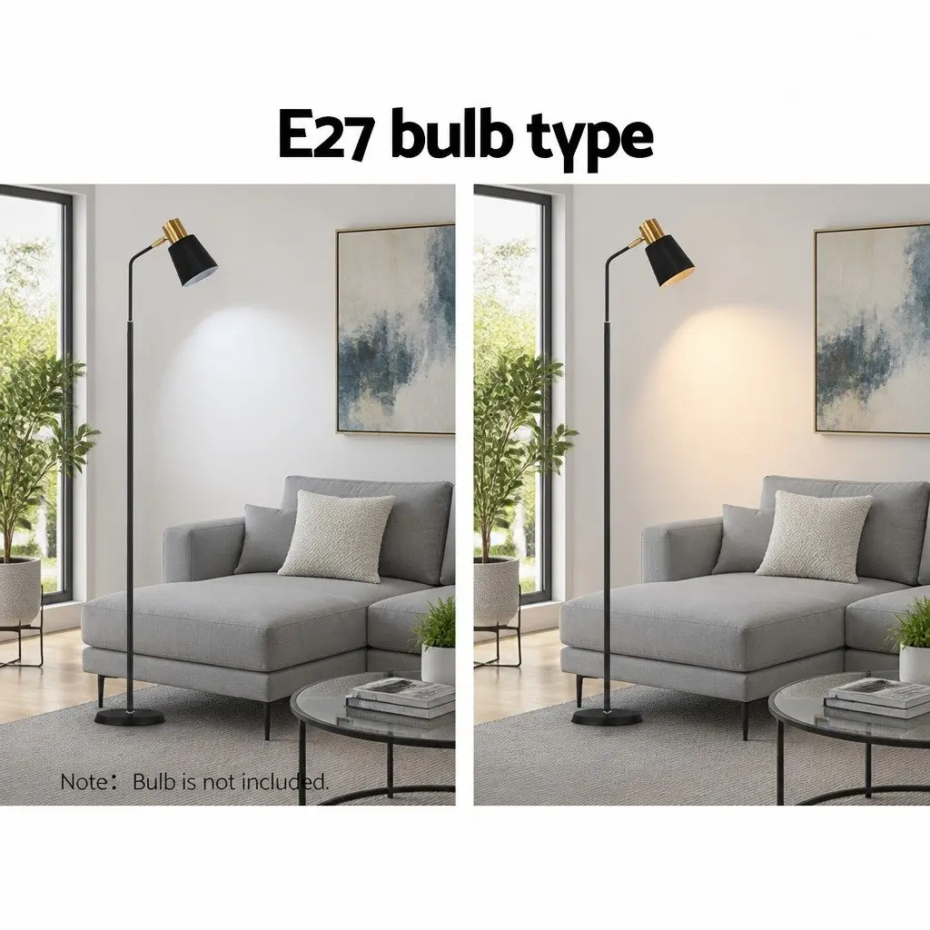 Floor Lamp LED Light Stand Modern Design Living Room Office Reading Black