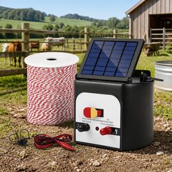 Compact Solar Electric Fence Energiser 8km Coverage