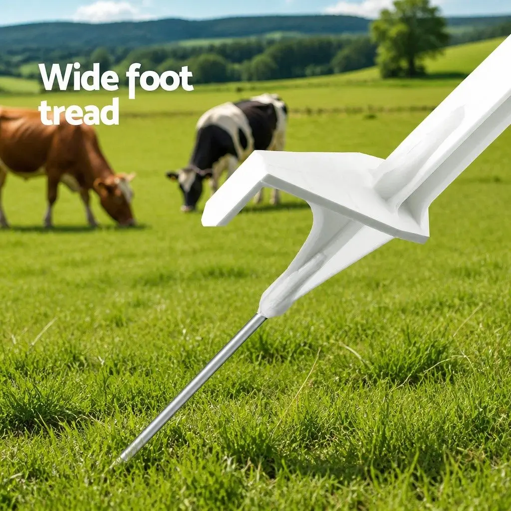 Electric Fence Posts White 106.5cm 8 Wire Positions Temporary Fencing