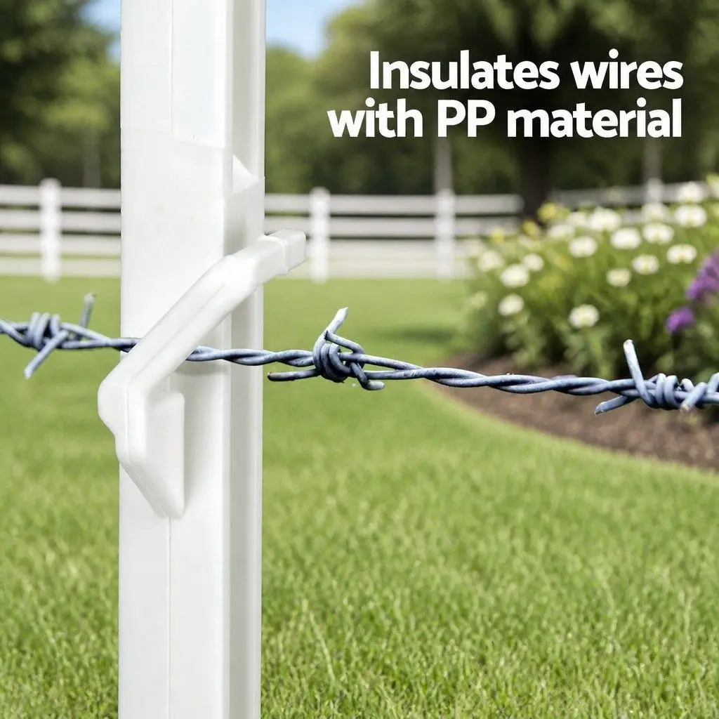Electric Fence Posts White 106.5cm 8 Wire Positions Temporary Fencing