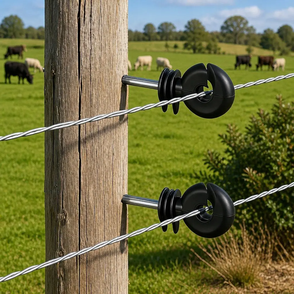 Electric Fence Ring Insulators Black Screw in Stand off Insulator