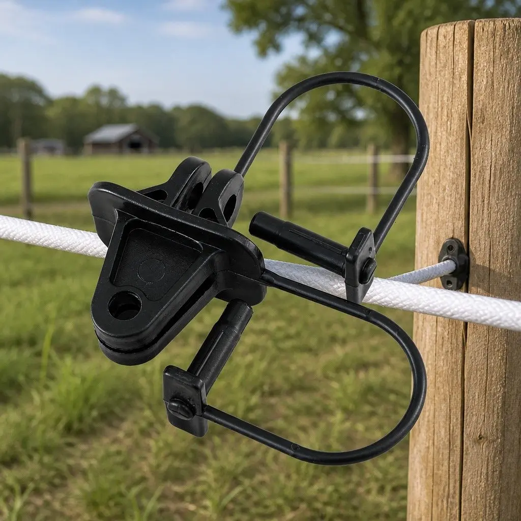 Electric Fence Insulators Black 6.5mm Pinlock High Strength Polyethylene