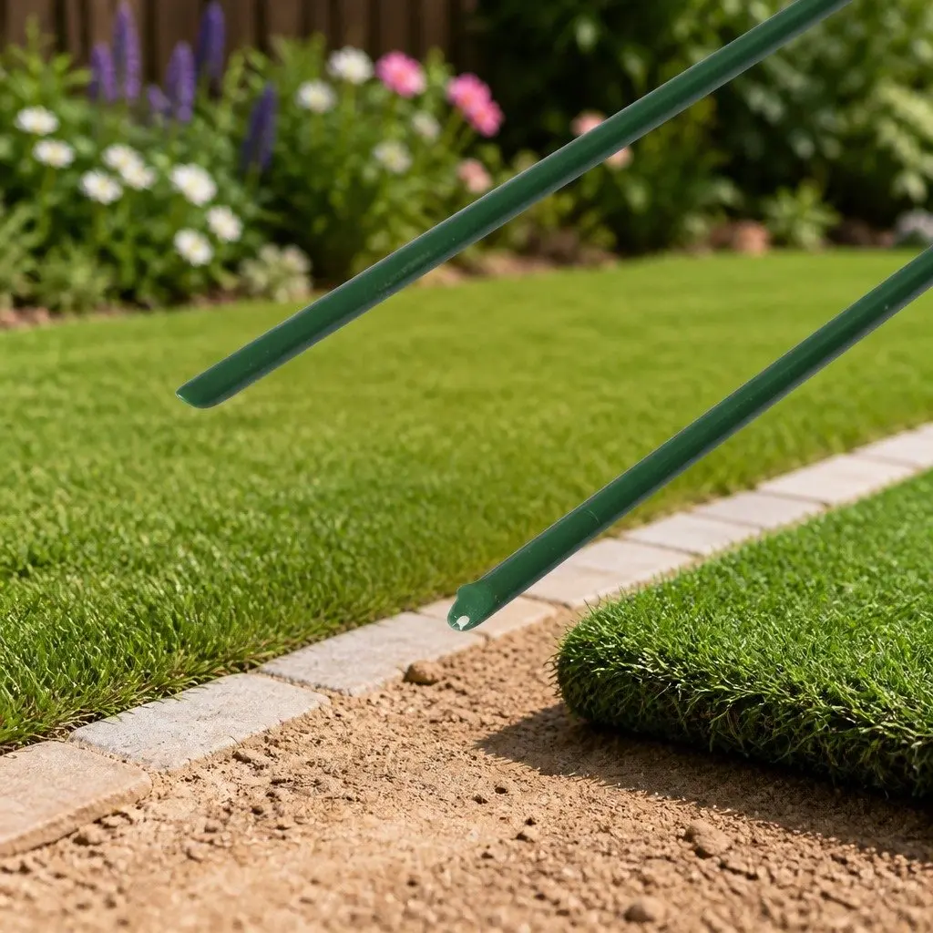 Synthetic Grass Pins U-Shape Green Steel 150mm Durable Turf Fixing Anchors