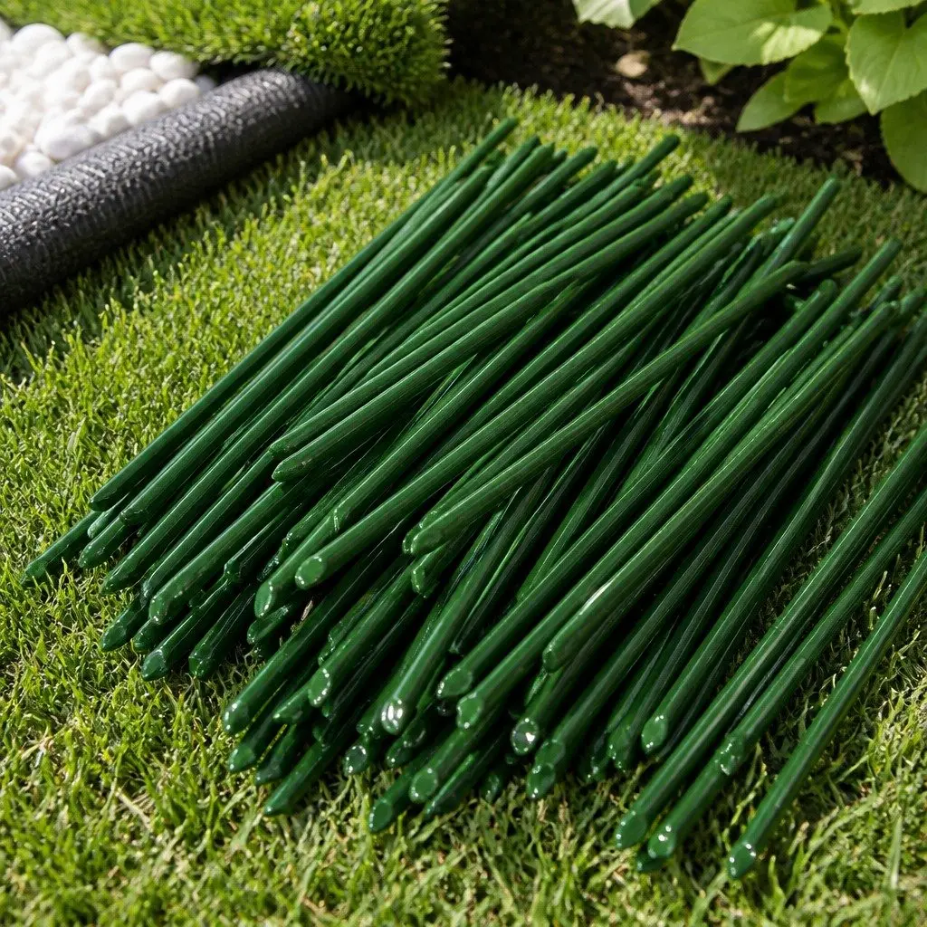 Synthetic Grass Pins U-Shape Green Steel 150mm Durable Turf Fixing Anchors