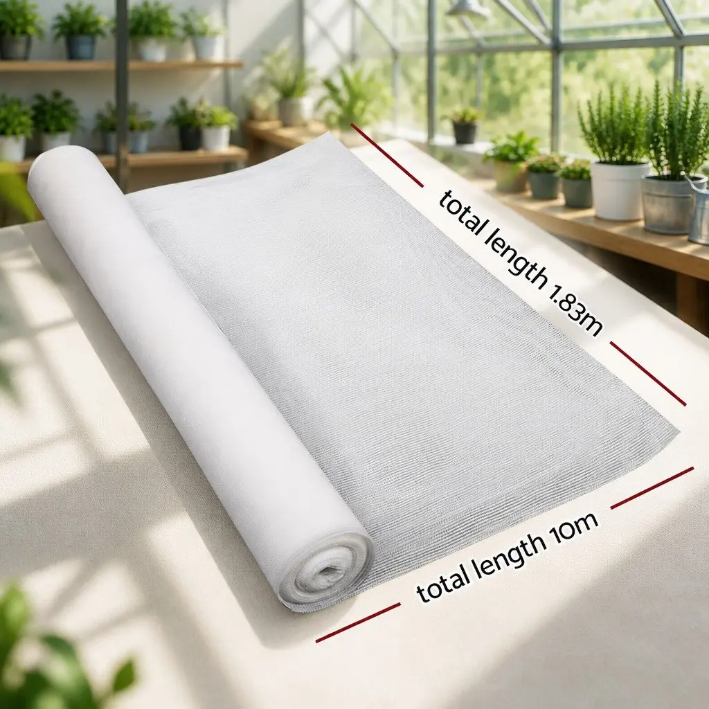 Shade Cloth White 1.83m x 10m Heavy Duty UV-Stabilised for Garden Greenhouse
