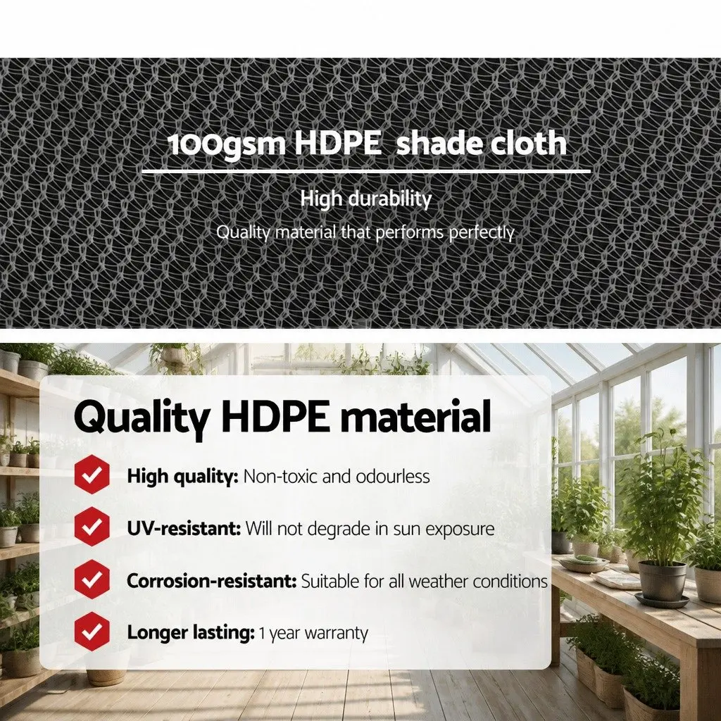Shade Cloth White 1.83m x 10m Heavy Duty UV-Stabilised for Garden Greenhouse